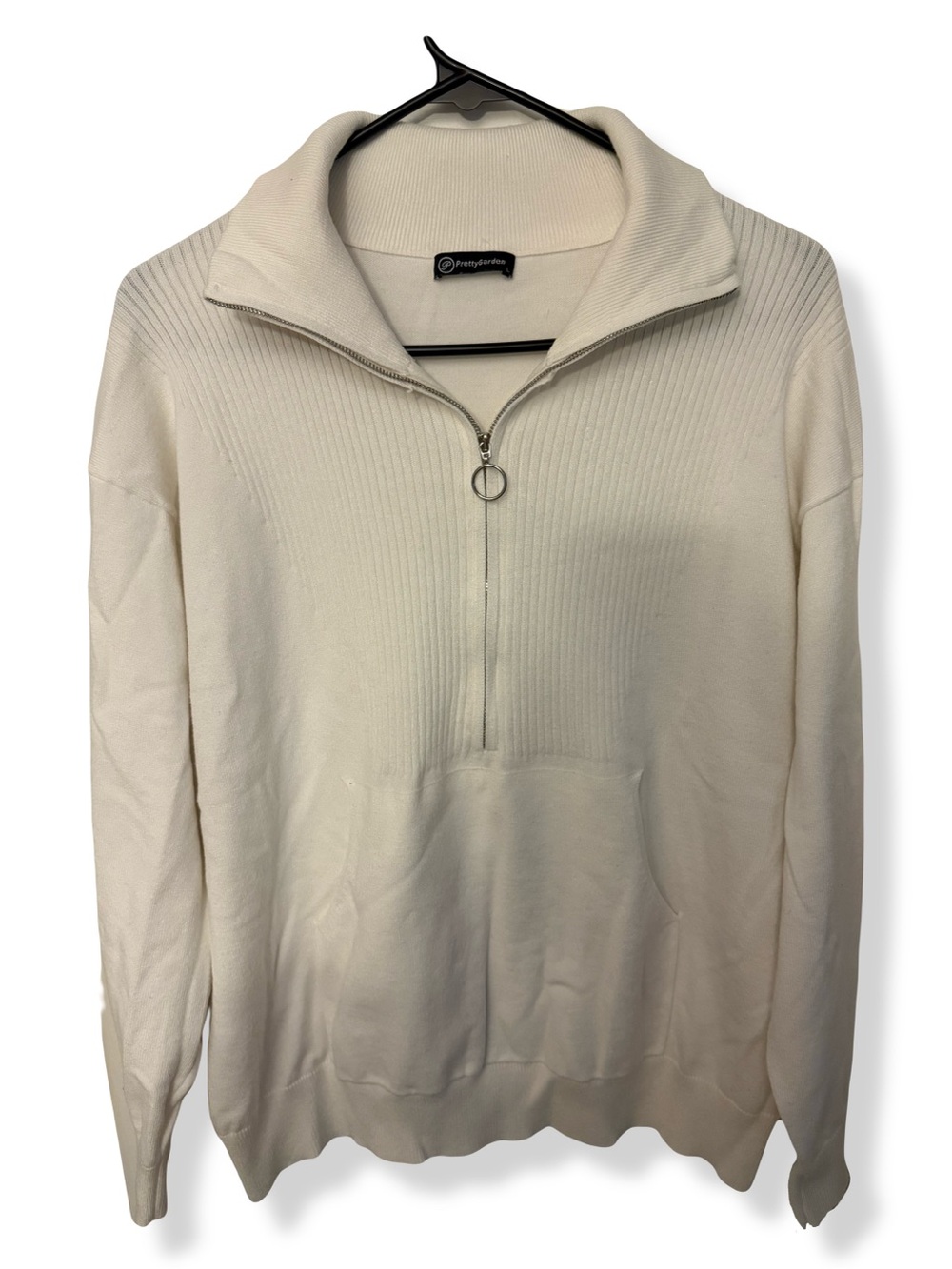 Pretty Garden Cozy Half-Zip Drawstring Sweatshirt & Jogger Set - Soft White - Picture 3 of 4